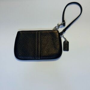 Coach Dark Brown Leather Wristlet Casual Weekend Festival